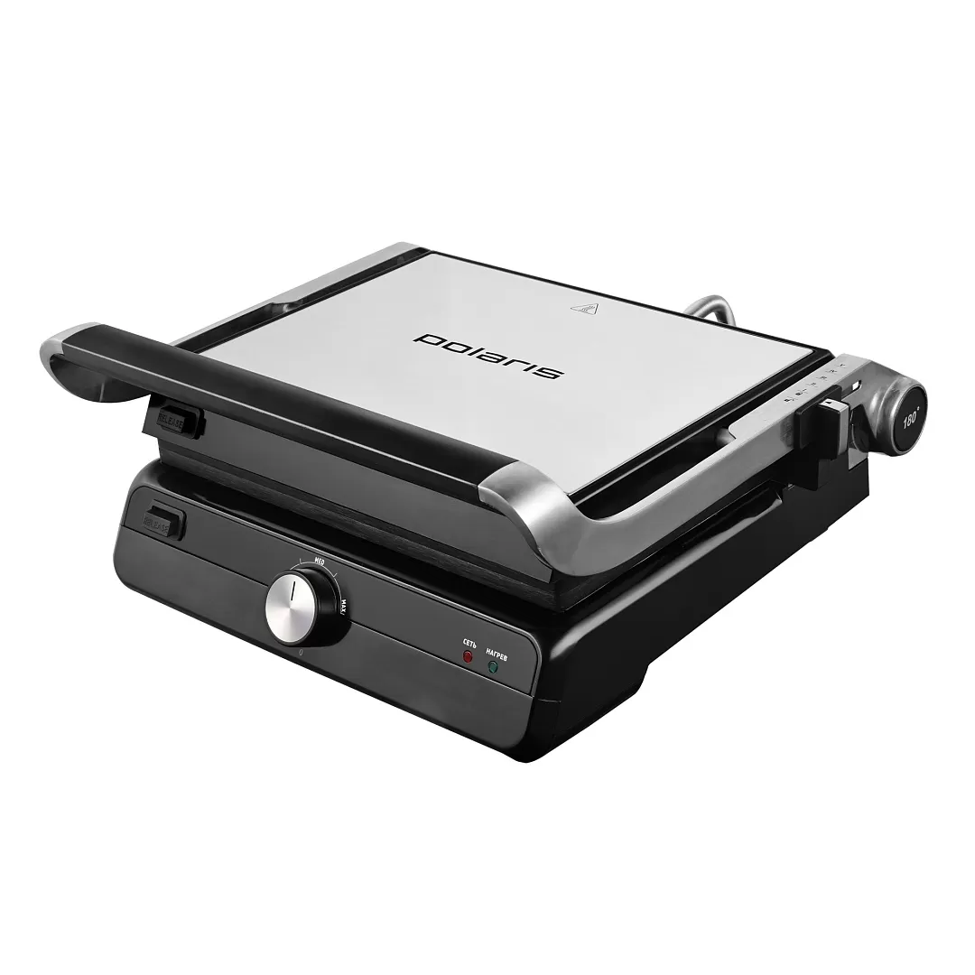 

Гриль Polaris PGP 3008 2 кВт, серебристый/черный (PGP 3008), PGP 3008