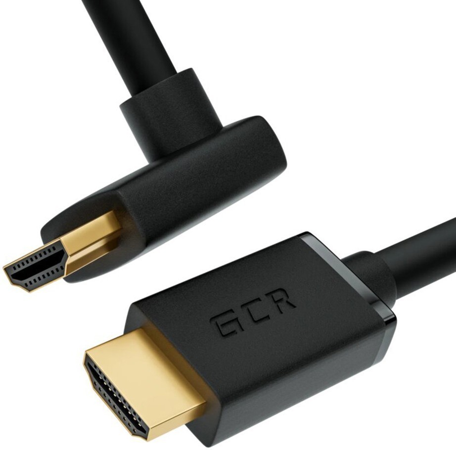 

Кабель HDMI(19M)-HDMI(19M) прямой+верхний угол v2.0 4K, 3 м, черный Greenconnect GCR-52320 (GCR-52320), GCR-52320