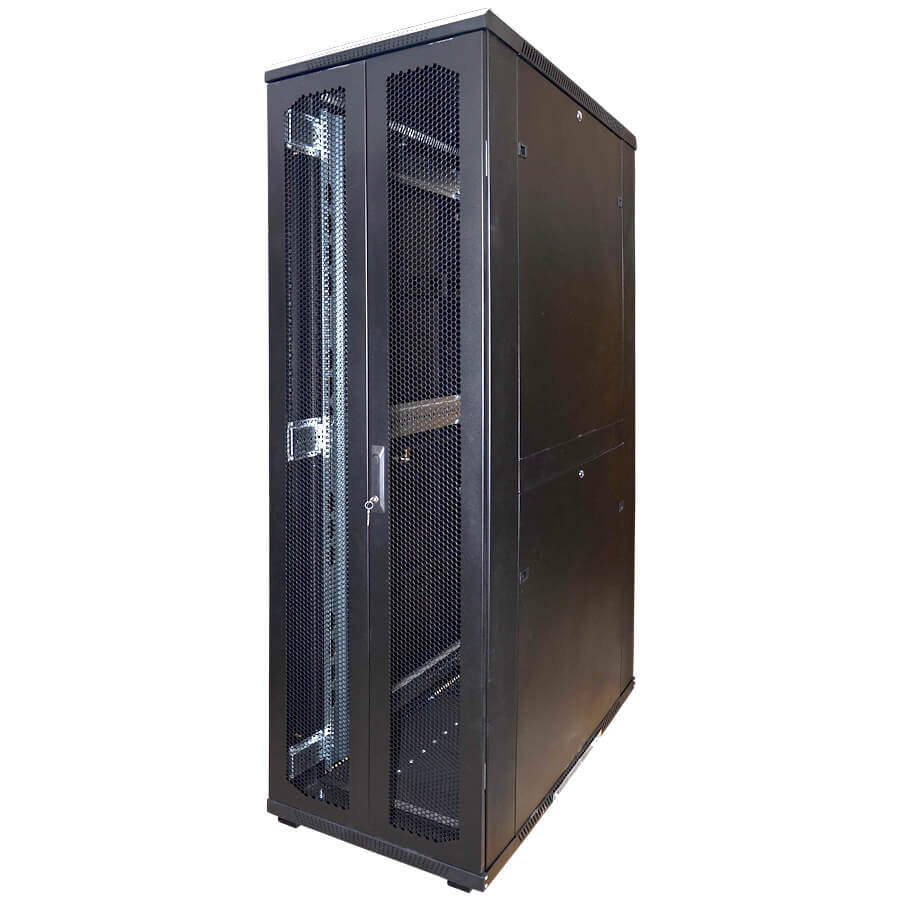 Шкаф серверный напольный 42U 800x1200 мм, перфорация/металл, черный, Netko (Netko 8142.901)
