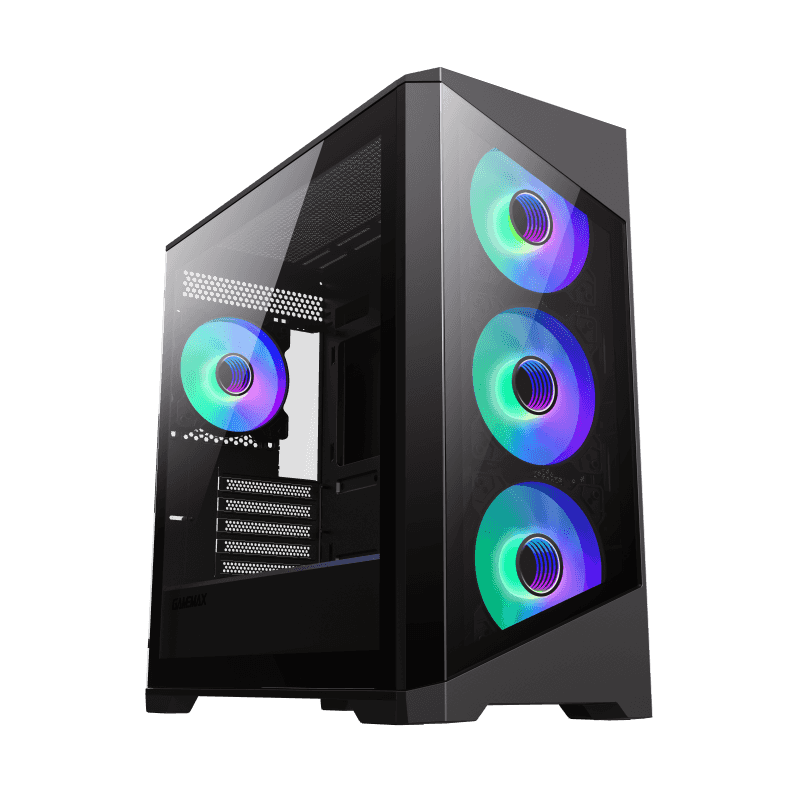 Корпус GameMax Destroyer TGB, mATX, Midi-Tower, USB 3.0, RGB подсветка, черный, без БП (Destroyer TGB)