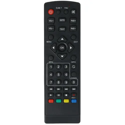 Универсальный пульт REXANT для телевизора и цифровой приставки, черный (38-0012)