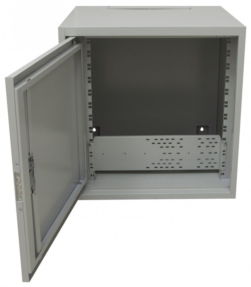 Шкаф телекоммуникационный настенный 12U 577x500 мм, металл, серый, антивандальный, SNR Great (SNR-VPC-Great12-T-2-7035)