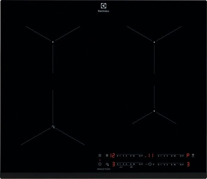 

Индукционная варочная панель ELECTROLUX, 4 конфорки, черный (EIS6134), Черная