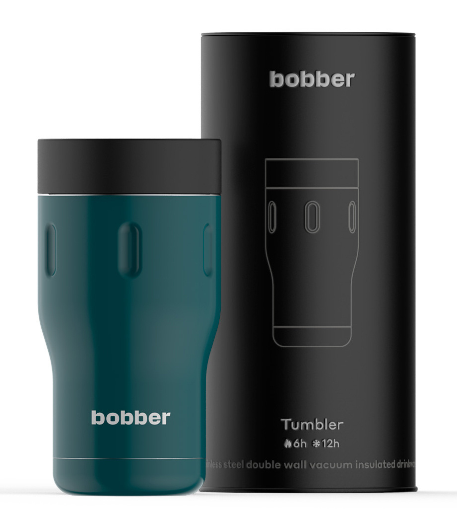 

Термокружка Bobber Tumbler-350, 350 мл, корпус нержавеющая сталь и пищевой пластик/колба нержавеющая сталь, темно-бирюзовый (TUMBLER-350/TEAL), Tumbler-350