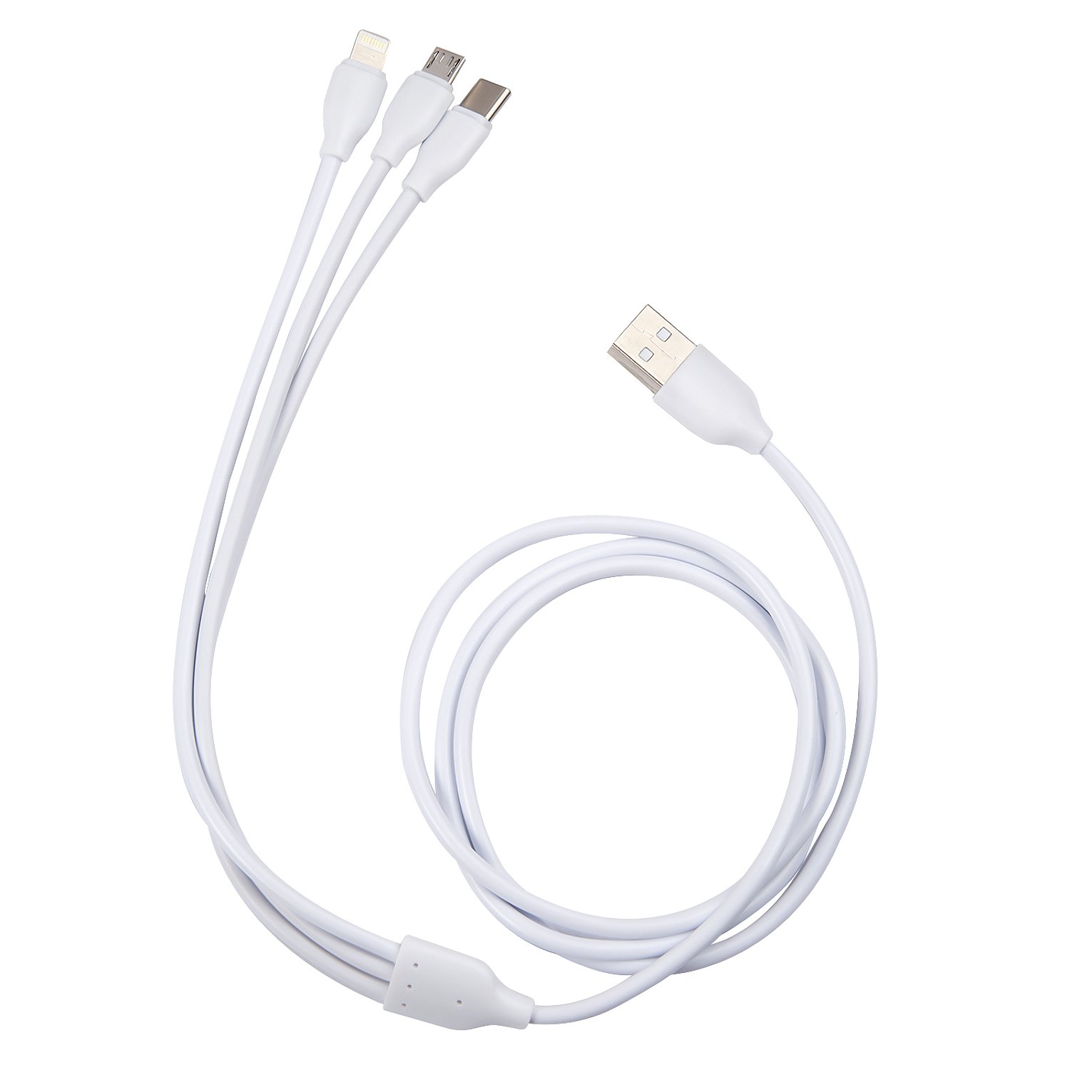 

Кабель USB-Lightning 8-pin+Micro USB+USB Type-C, магнитный, 1 м, белый, MB mobility 3в1 (УТ000022585), 3в1