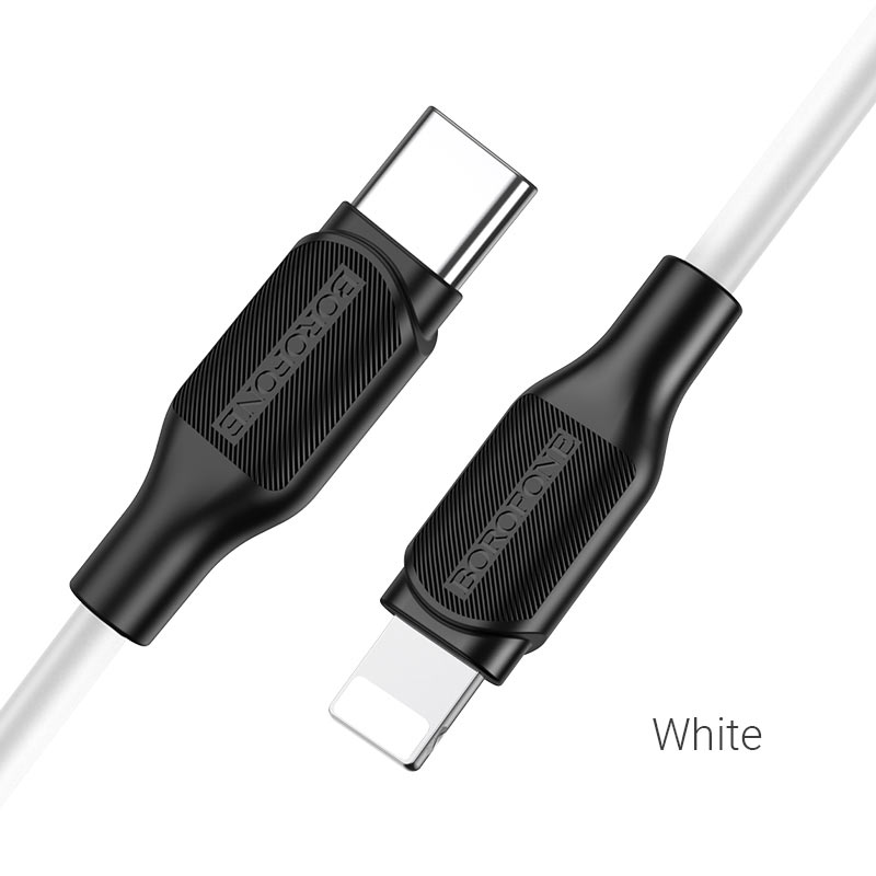 

Кабель Lightning 8-pin-USB Type-C, 3А, 1 м, белый, Borofone Encore PD BX42 (6931474742445), BX42