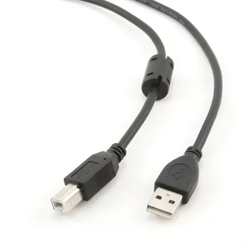 Кабель USB 2.0(Am)-USB 2.0(Bm), ферритовый фильтр, 1.8 м, черный, Fillum (FL-CPro-U2-AM-BM-F1-1.8M)