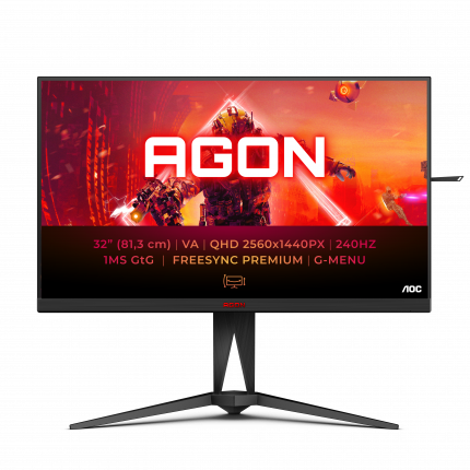 

Монитор 31.5" AOC AG325QZN VA, 2560x1440 (16:9), 400кд/м2, 240 Гц, 1 мс, 178°/178°, HDMI, DisplayPort, USB-Hub, черный (AG325QZN), AG325QZN