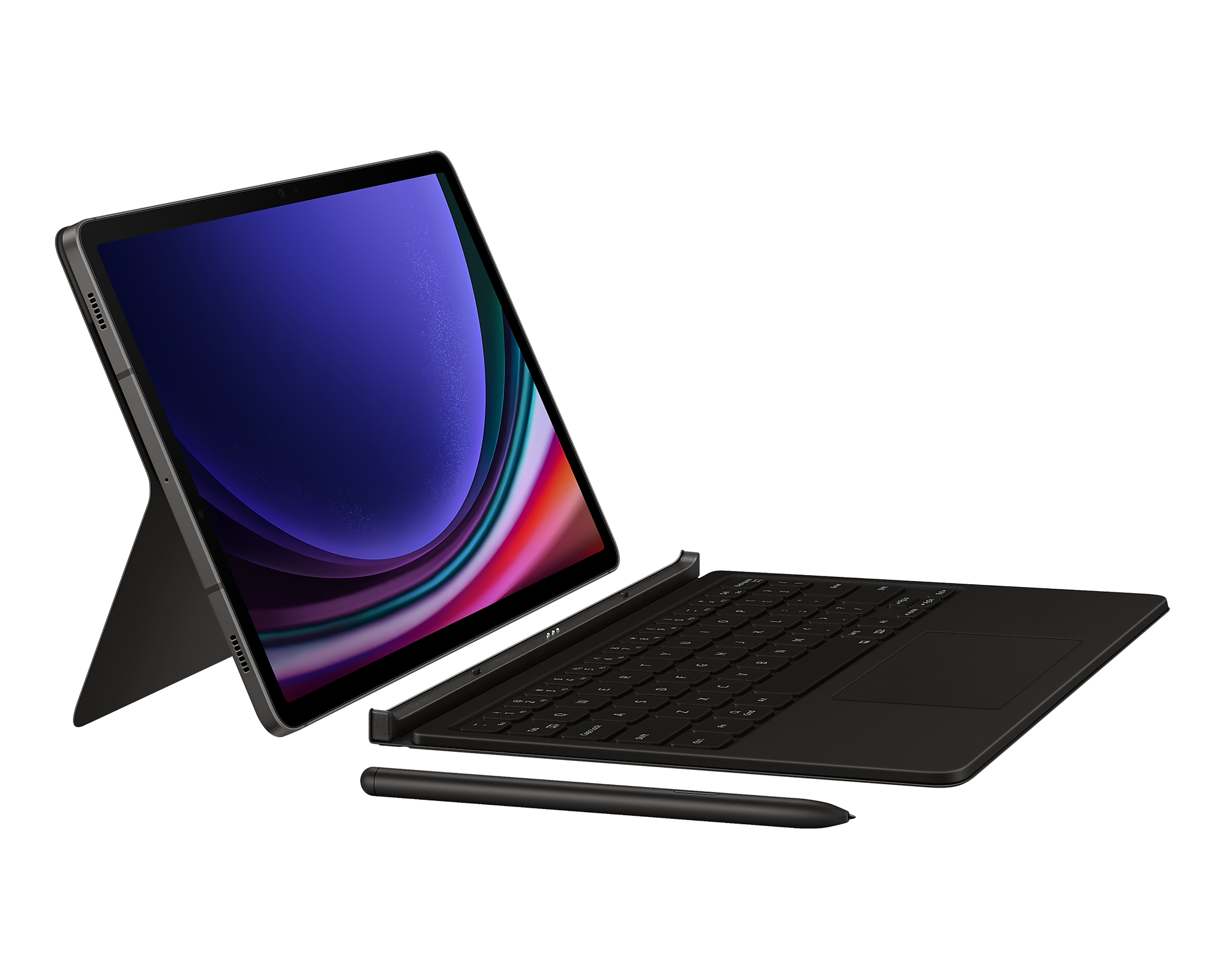Чехол-клавиатура Samsung Book Cover Keyboard для планшета Samsung Galaxy Tab S9 , полиуретан, черный (EF-DX715BBRGRU)