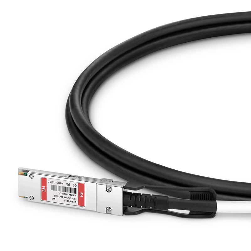 Кабель DAC InfiniBand FS MCP1600-E002E30, QSFP28-QSFP28, 100 Гбит/с, 2 м, черный (Q28-PC02E)