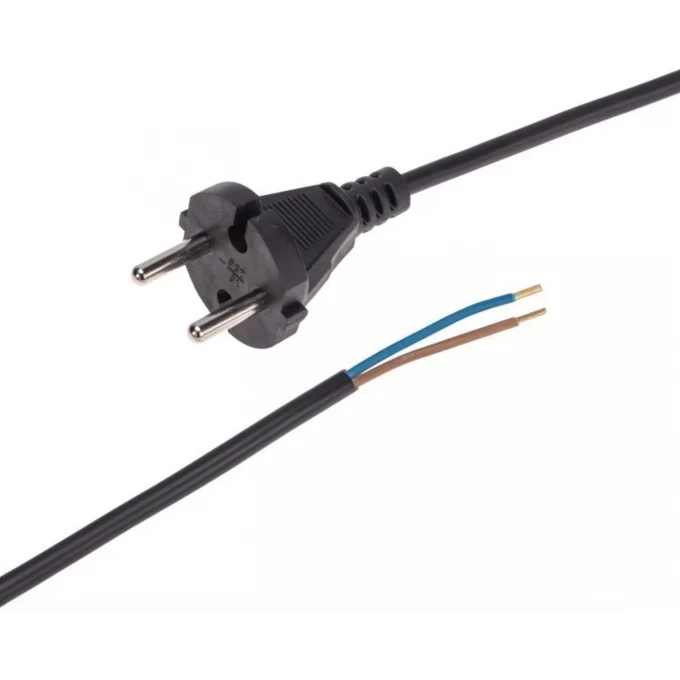 

Кабель с вилкой Europlug(M)-OpenEnd прямая вилка, 10А, 2.2кВт, 2 м, черный REXANT (11-1307)