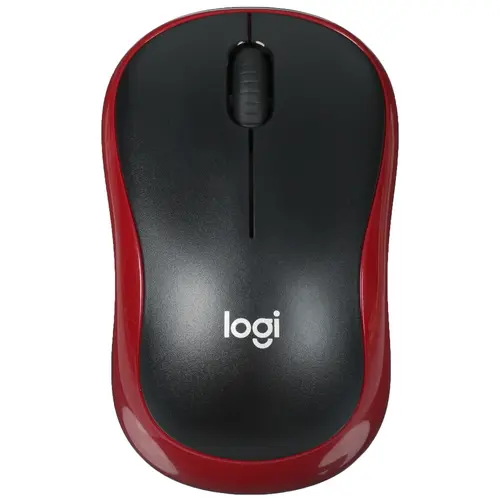 Мышь беспроводная Logitech M186 , 1000dpi, USB/Радиоканал, черный/красный (910-004133)