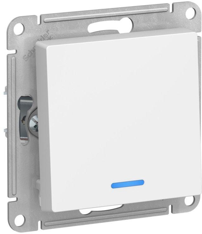 

Выключатель Schneider Electric AtlasDesign, 1кл., индикатор/подсветка, скрытый монтаж, в сборе, белый (ATN001313)