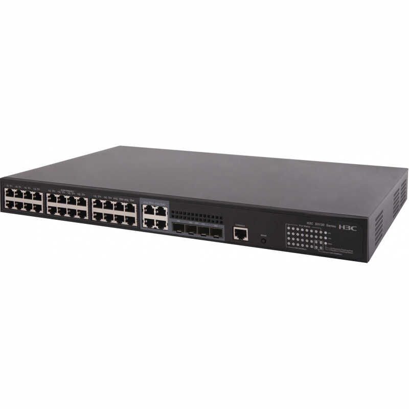 

Коммутатор H3C S5130S-28P-HPWR-EI, управляемый, кол-во портов: 24x1 Гбит/с, кол-во SFP/uplink: combo RJ-45/SFP 4x1 Гбит/с, установка в стойку, PoE: 24x30 Вт (макс. 370 Вт) (LS-5130S-28P-HPWR-EI-AC), S5130S-28P-HPWR-EI
