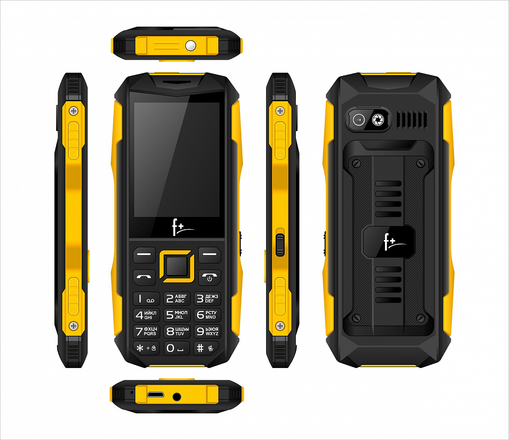 

Мобильный телефон F+ PR240, 2.4" 320x240 TFT, MediaTek MTK6261D, BT, 1xCam, 2-Sim, 1000 мА·ч, micro-USB, черный/желтый (PR240 black-yellow), PR240