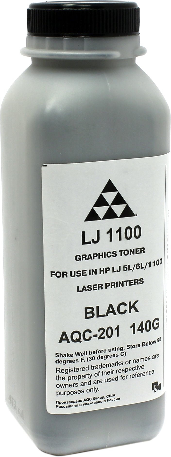 Тонер AQC AQC-201, бутыль 140 г, черный, совместимый для LJ 1100 / 1150 / 3100 / 5L / 6L