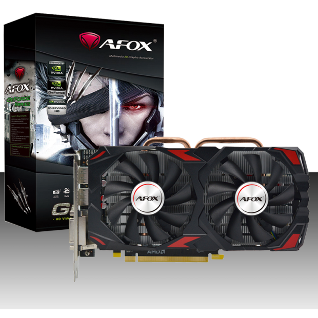 

Видеокарта AFOX AMD Radeon RX 580 Dual Fan, 8Gb DDR5, 256 бит, PCI-E, DVI, HDMI, 3DP, Retail (AFRX580-8192D5H3-V2), Dual Fan