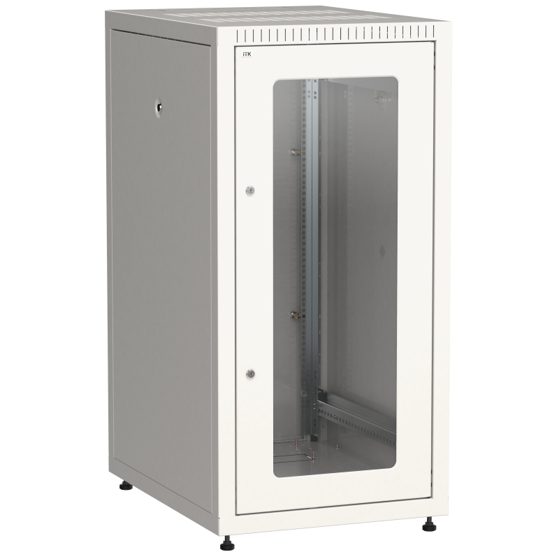 Шкаф телекоммуникационный напольный 27U 600x800 мм, стекло, серый, ITK (LE35-27U68-G-Z)