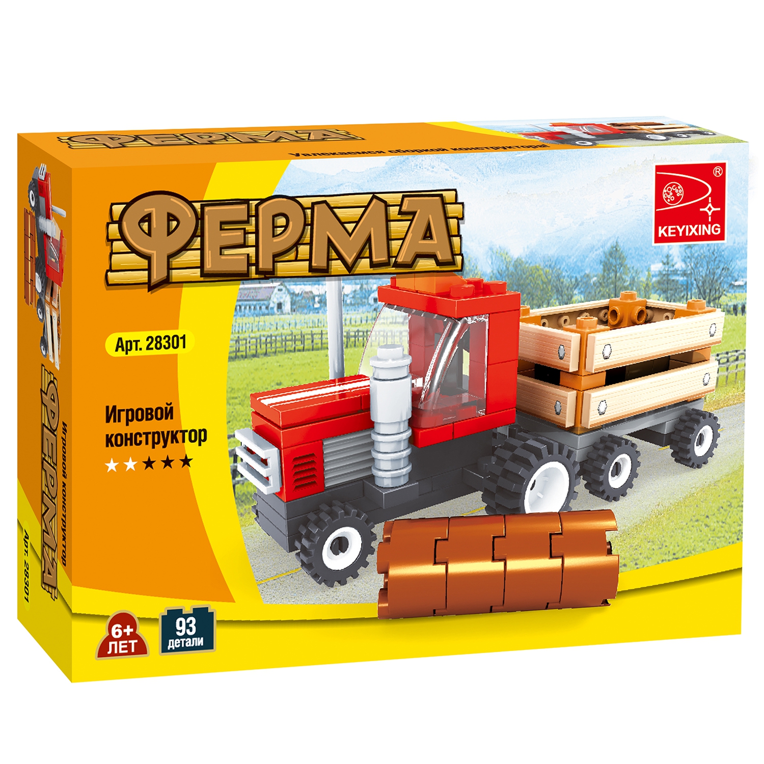 

Конструктор KEYIXING "Ферма: Трактор", деталей: 93 (K-28301), "Ферма: Трактор"