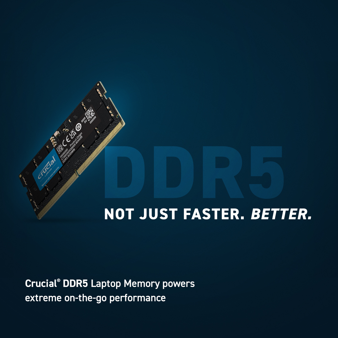 Память DDR5 SODIMM 16Gb, 4800MHz Crucial (CT16G48C40S5), 1219416