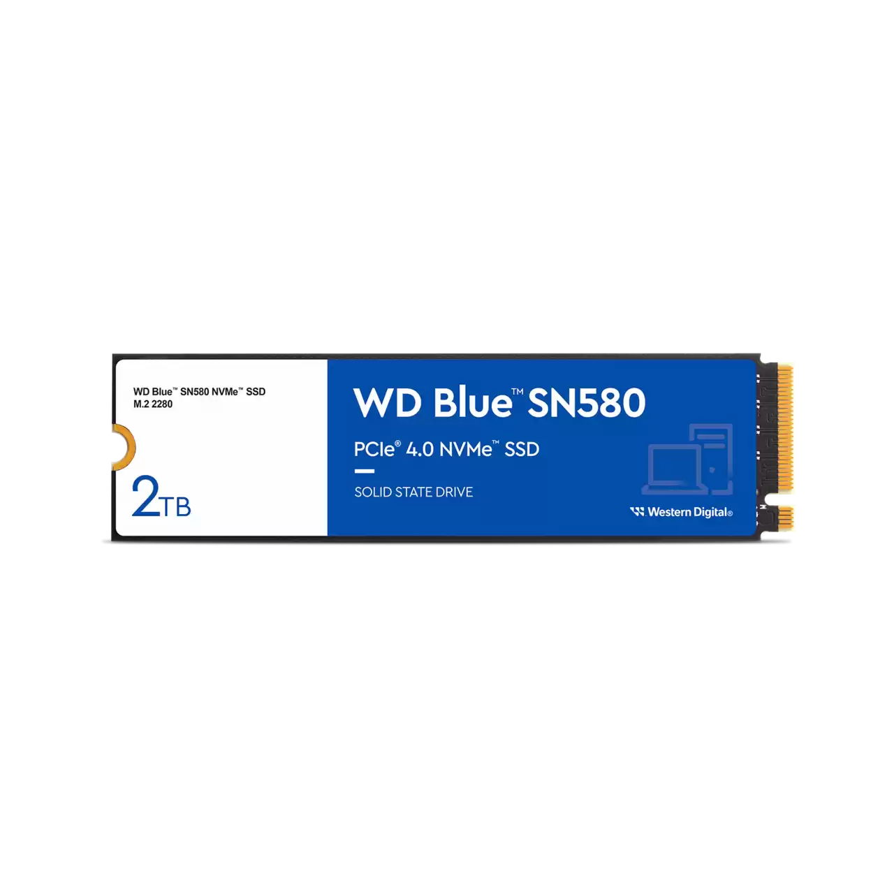 Твердотельный накопитель (SSD) Western Digital 2Tb Blue SN580, 2280, PCIe 4.0 x4, NVMe (WDS200T3B0E) Retail - фото 1