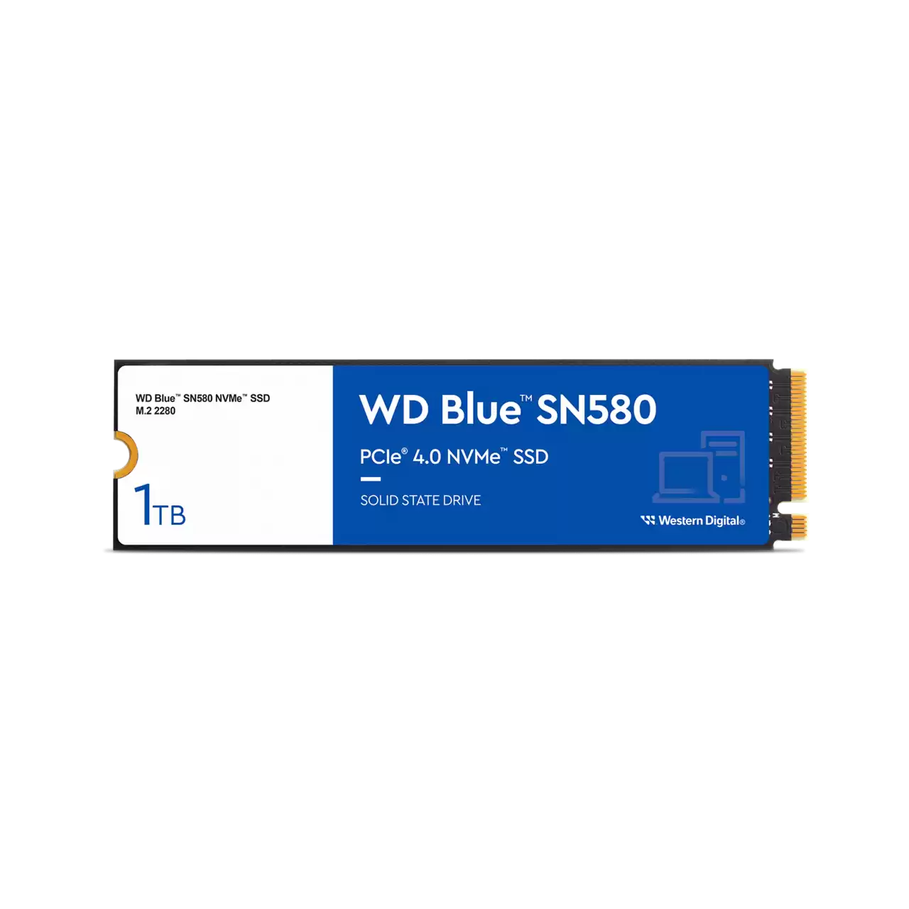 Твердотельный накопитель (SSD) Western Digital 1Tb Blue SN580, 2280, PCIe 4.0 x4, NVMe (WDS100T3B0E) Retail - фото 1