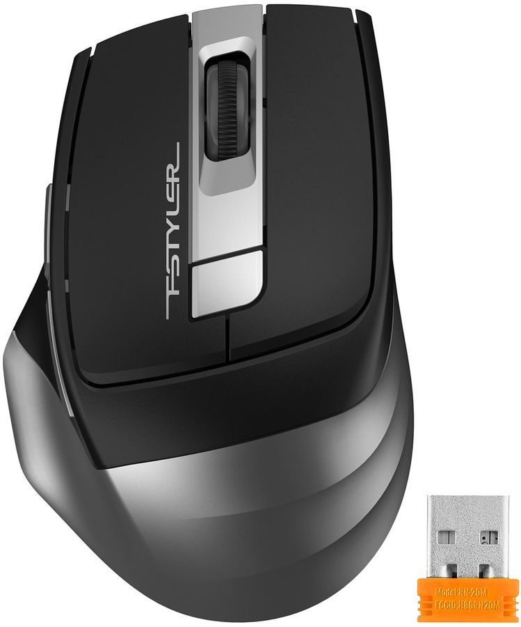 

Мышь беспроводная A4Tech Fstyler FG35S, 2000dpi, оптическая светодиодная, USB, черный/серый (FG35S USB GREY), Fstyler FG35S