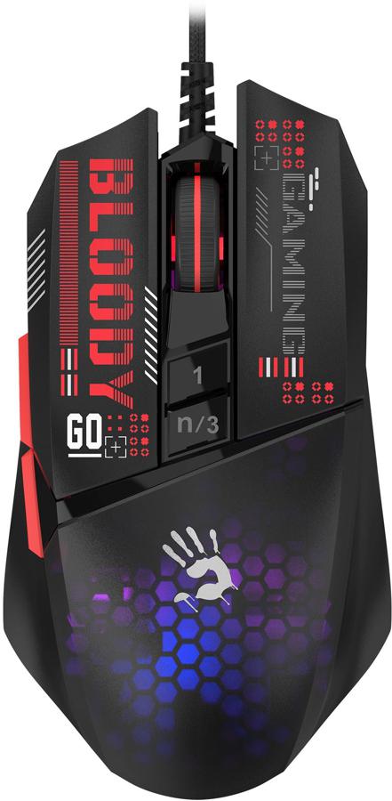 

Мышь проводная A4Tech Bloody W60 Max Mini, 12000dpi, оптическая светодиодная, USB, черный (W60 MAX MINI), Bloody W60 Max Mini