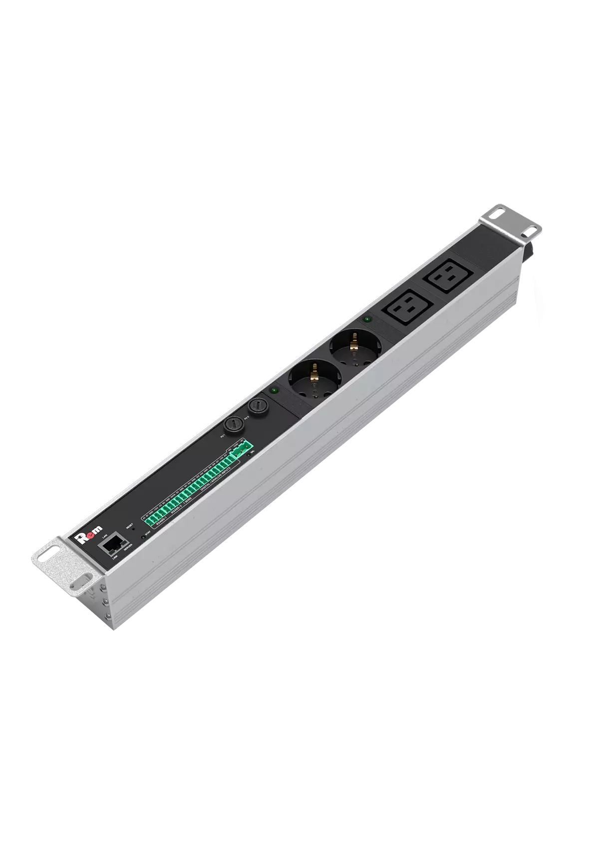 

Блок розеток (PDU) Rem R-MC1-32-2S-2C19-440-K, 1U, кол-во розеток:4 (2xЕвро/2xC19), 32А, черный (30112229002), R-MC1-32-2S-2C19-440-K