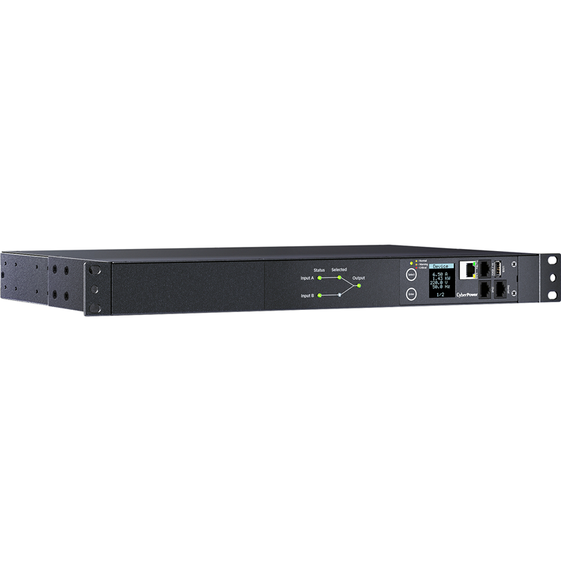 Блок розеток (PDU) Cyberpower PDU44005, 1U, кол-во розеток:10 (8xC13/2xC19), 16А, черный, кабель питания 3 м (PDU44005)