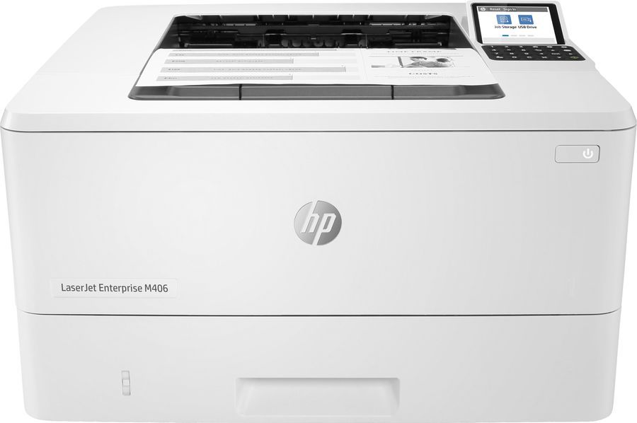 Принтер лазерный HP LaserJet Enterprise M406dn, A4, ч/б, 38стр/мин (A4 ч/б), 1200x1200 dpi, дуплекс, сетевой, USB (3PZ15A) - фото 1