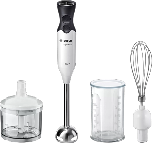 

Блендер погружной Bosch ErgoMixx MS6CA4150 800 Вт, белый/серый (MS6CA4150), MS6CA4150