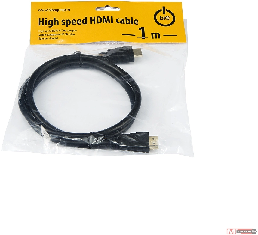 

Кабель HDMI(19M)-HDMI(19M) v2.0 4K, экранированный, 1 м, черный Bion (BXP-HDMI2MM-010/BN-HDMI2MM-1M)