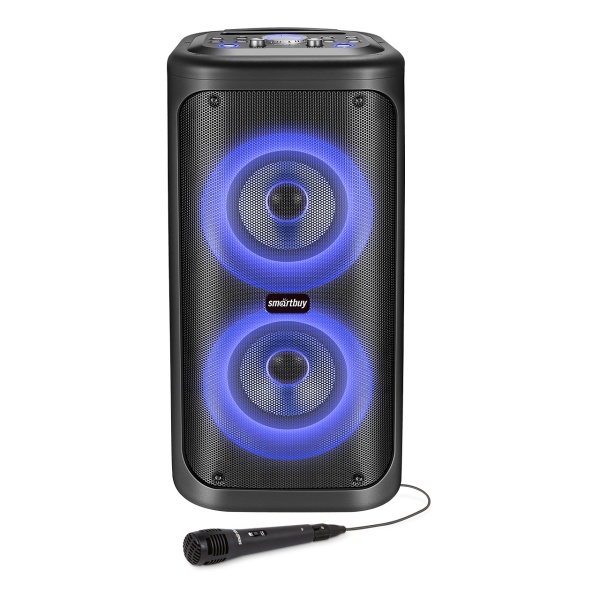 

Портативная акустика SmartBuy My Disko, 50 Вт, FM, AUX, USB, microSD, Bluetooth, подсветка, черный (SBS-5350), My Disko