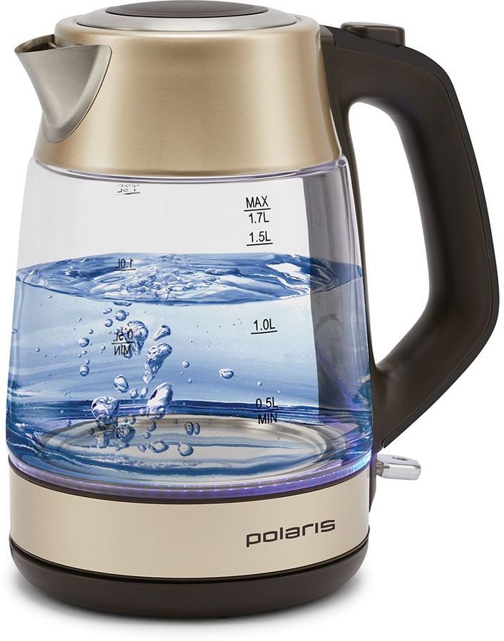 

Чайник электрический POLARIS PWK 1760CGL 1.7л. 2.15 кВт, термостойкое стекло, бежевый/черный (13313), PWK 1760CGL