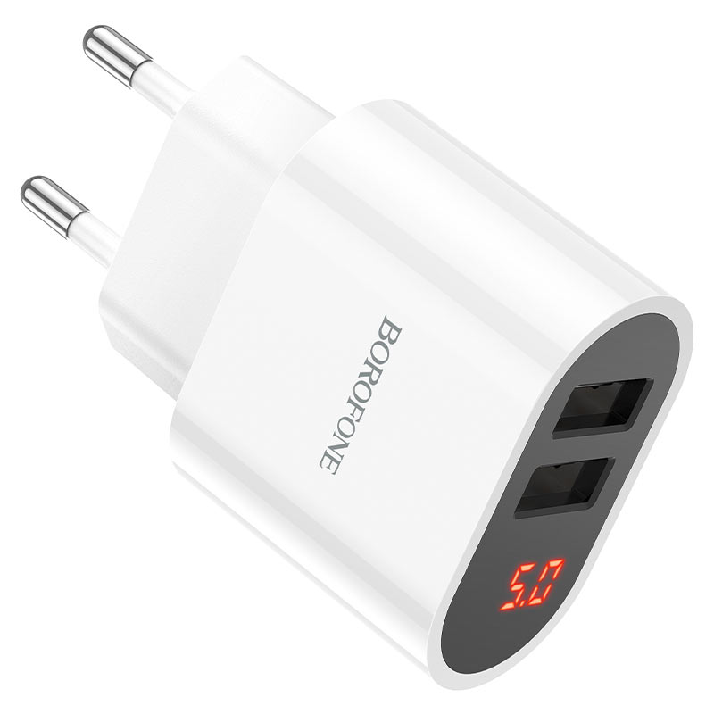 

Сетевое зарядное устройство Borofone BA63A Richy 10 Вт, 2xUSB, 2.4А, белый (207913), Richy