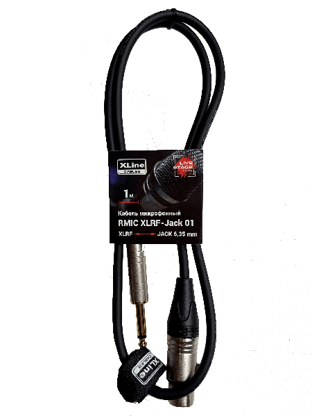 Кабель XLR(F)-Jack 6.3mm(M), 1 м, черный Xline Cables RMIC XLRF-JACK 01 (RMIC XLRF-JACK 01 )