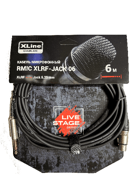 Кабель XLR(F)-Jack 6.3mm(M), 6 м, черный Xline Cables RMIC XLRF-JACK 06 (RMIC XLRF-JACK 06 )
