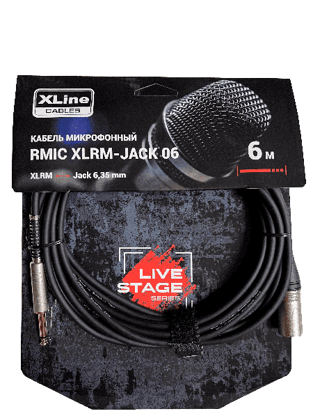 Кабель XLR(M)-Jack 6.3mm(M), 6 м, черный Xline Cables RMIC XLRM-JACK 06 (RMIC XLRM-JACK 06 )
