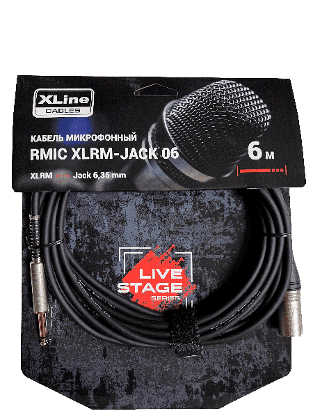 

Кабель XLR(M)-Jack 6.3mm(M), 6 м, черный Xline Cables RMIC XLRM-JACK 06 (RMIC XLRM-JACK 06 ), RMIC XLRM-JACK 06