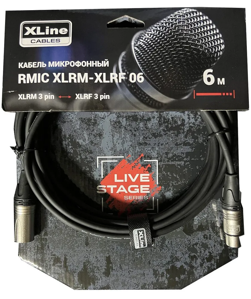 

Кабель XLR(F)-XLR(M), 6 м, черный Xline Cables RMIC XLRM-XLRF 06 (RMIC XLRM-XLRF 06 ), RMIC XLRM-XLRF 06