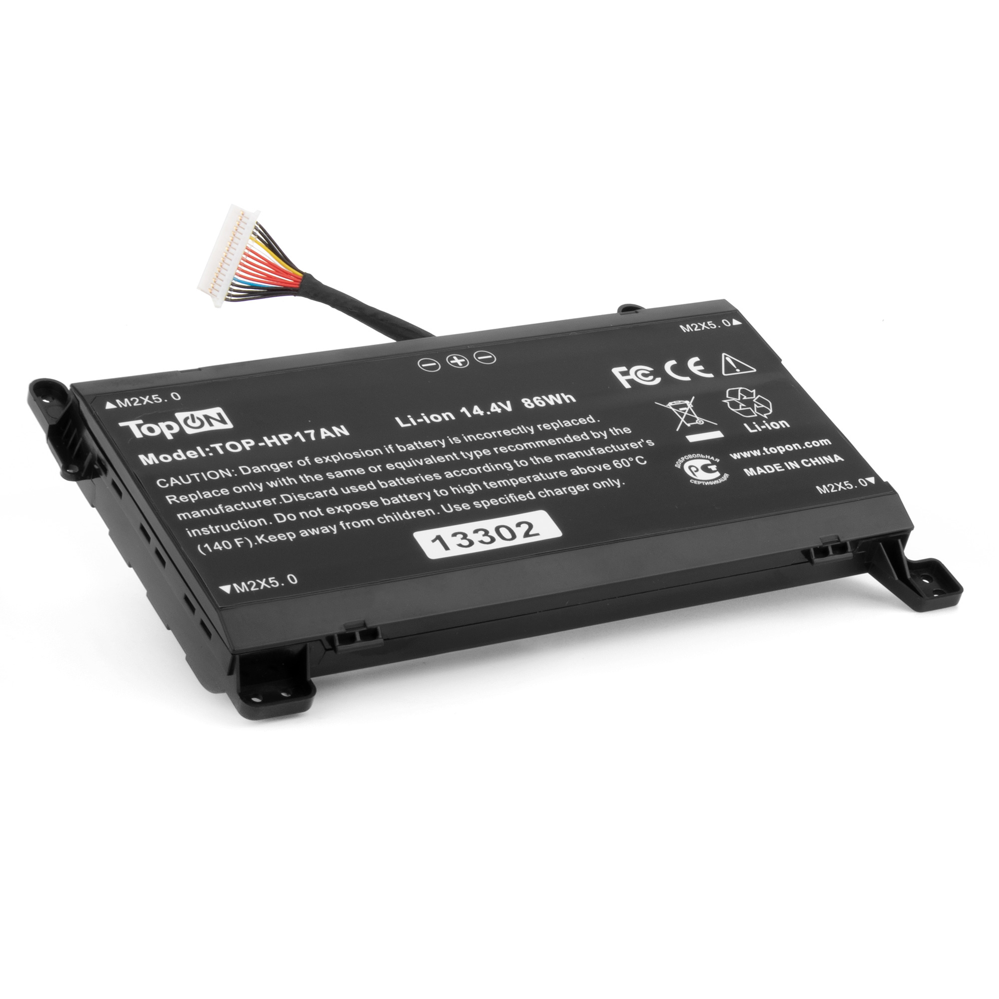 

Аккумуляторная батарея TopON для HP OMEN 17-AN013TX, 17-AN014TX, HSTNN-LB8B, 922753-421 12, 14.4V, 5.7 А·ч, 86Wh, черный (TOP-HP17AN)