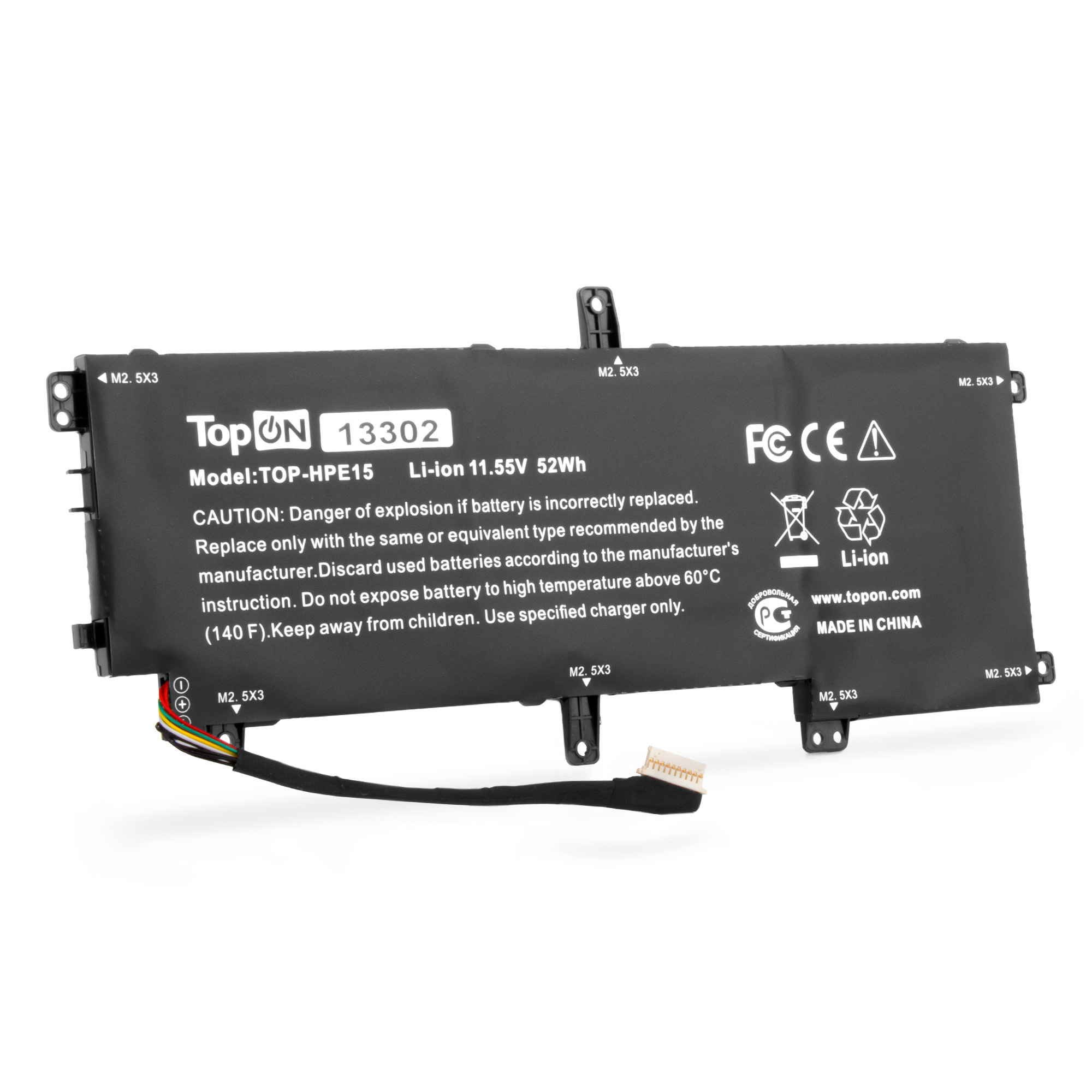 

Аккумуляторная батарея TopON для HP Envy 15-AS, 15-AS014WM, HSTNN-UB6Y, 849047-541, 11.6V, 52Wh, черный (TOP-HPE15)