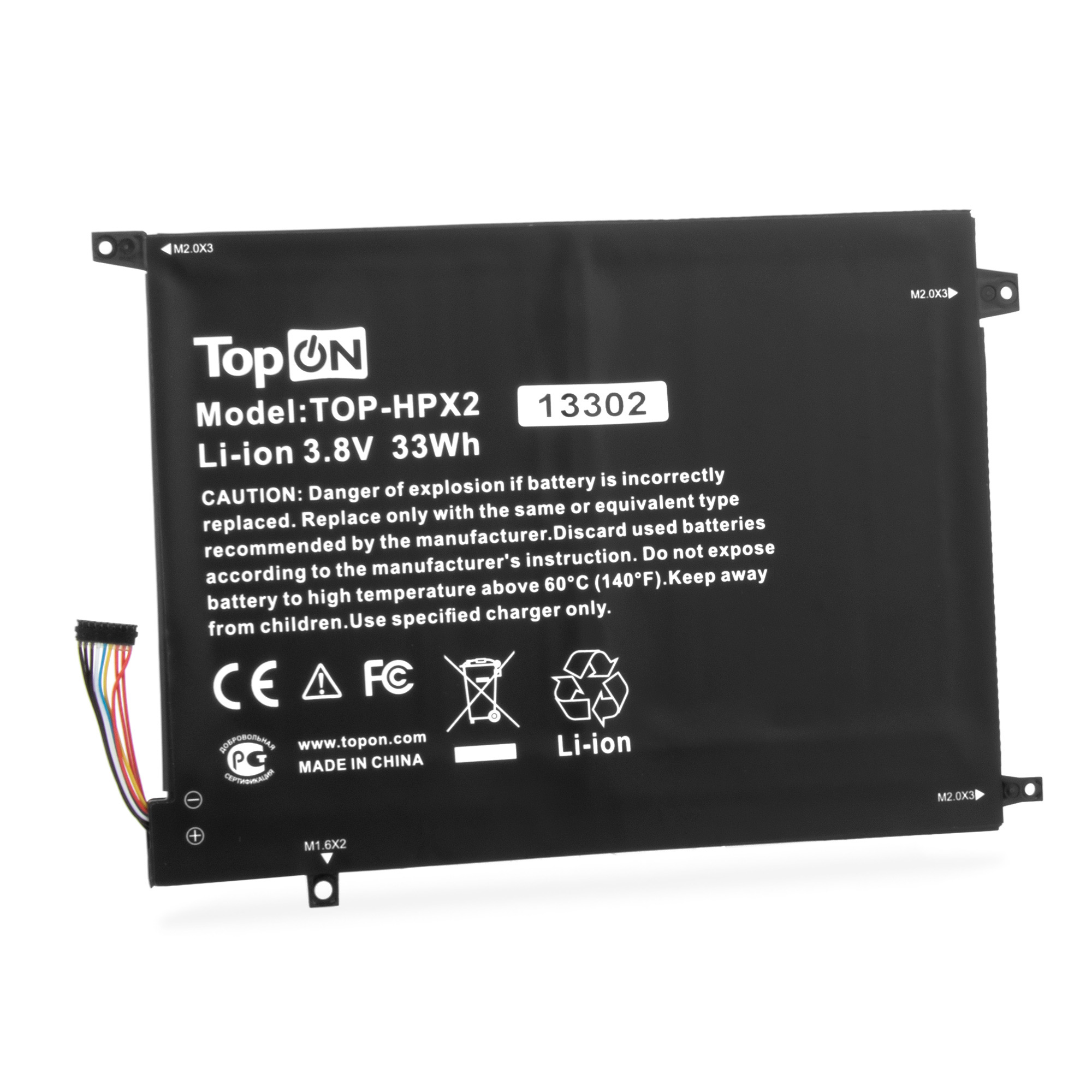 

Аккумуляторная батарея TopON для HP Pavilion X2 10, X2 10-n20ns, 10-j025tu(K5C46PA), 10-n030ca, 10-j014tu(K2N77PA), 10-n20no, 10-j013tu(K2N76PA), 10-j024tu(K5C45PA), 3.8V, 33Wh, черный (TOP-HPX2)