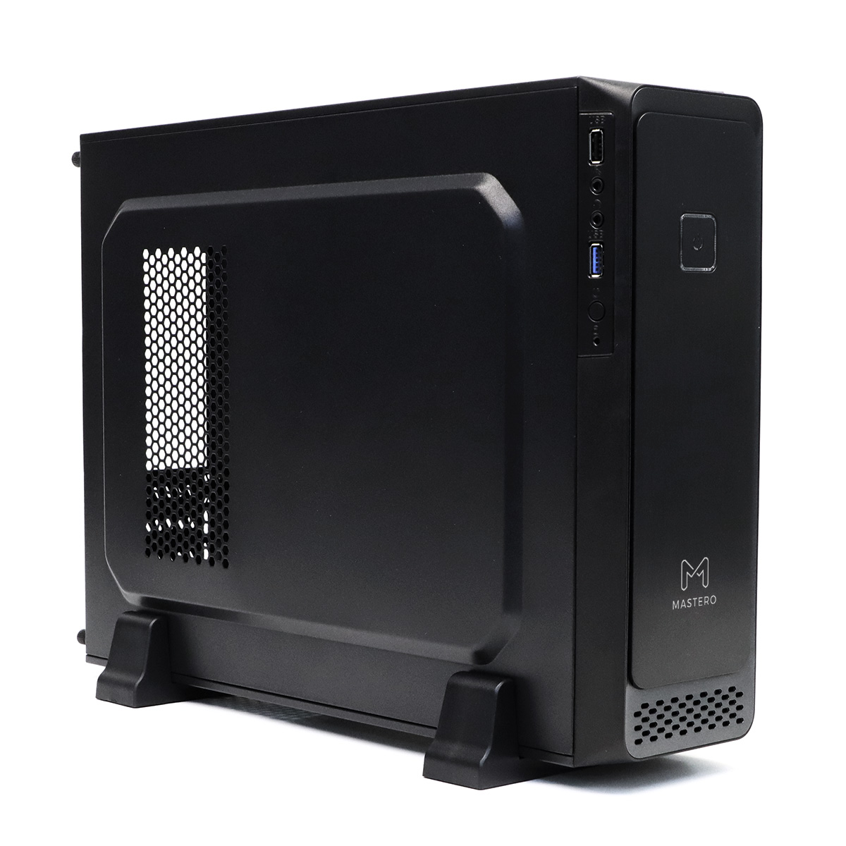 Корпус Mastero BCS-01, mATX, Slim-Desktop, USB 3.0, черный, 400 Вт (MST-BCS-01-400W-B) б/у, следы монтажа, полный комплект