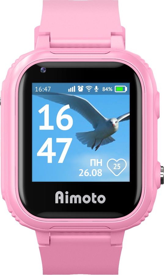 Умные часы детские Aimoto Pro 4G, 1.4" IPS, розовый (8100804) б/у, после ремонта, следы эксплуатации, комплект полный