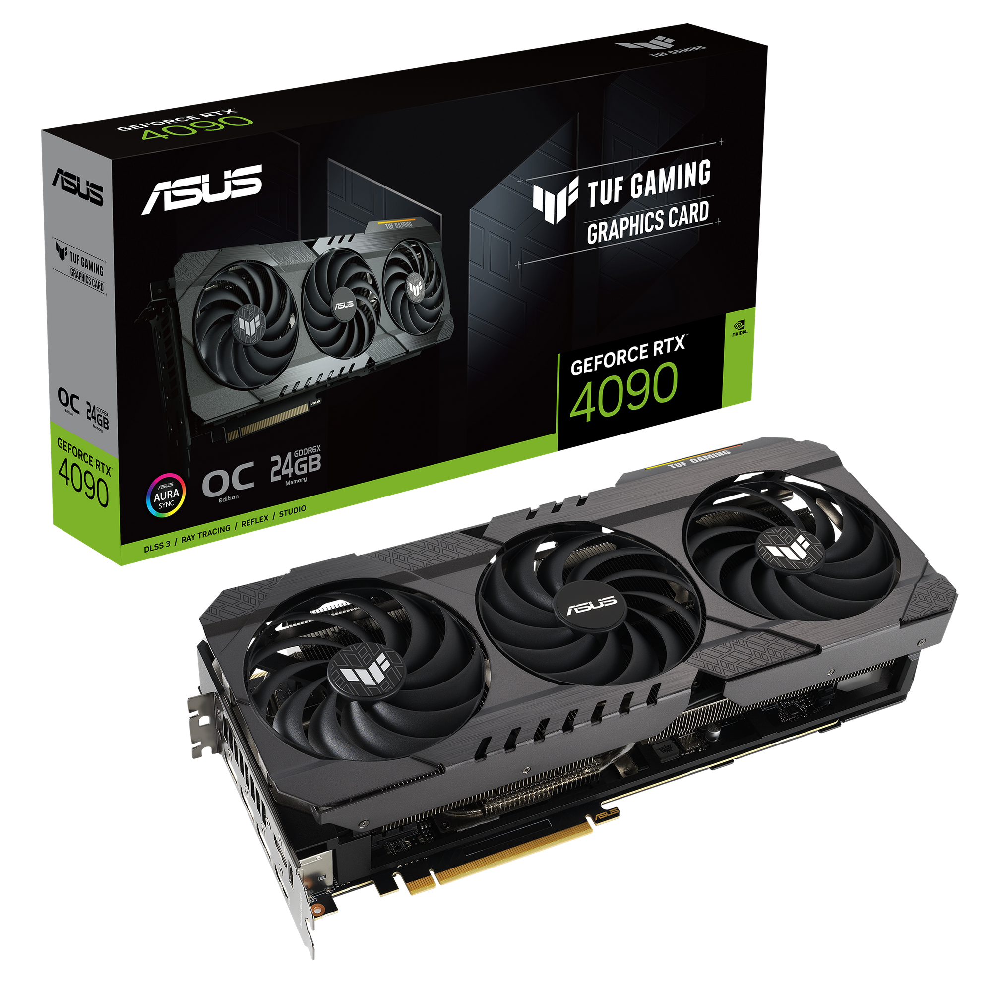 

Видеокарта ASUS NVIDIA GeForce RTX 4090 TUF-RTX4090-O24G-OG-GAMING, 24Gb GDDR6X, 384 бит, PCI-E, 2HDMI, 3DP, Retail (90YV0IY3-M0NA00), TUF-RTX4090-O24G-OG-GAMING