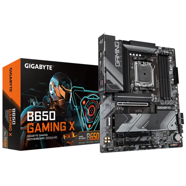 

Материнская плата GIGABYTE B650 GAMING X, AM5, AMD B650, 4xDDR5 DIMM, 3PCI-Ex16, 4SATA3, 7.1-ch, 2.5GLAN, 6 USB 3.2, 2 USB Type-C, HDMI, DP, ATX, Retail, B650 GAMING X