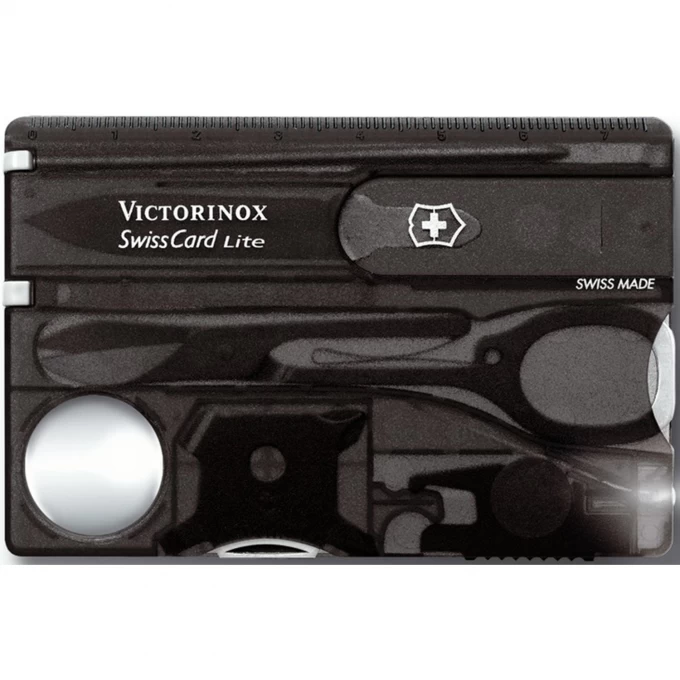 Мультитул карточка 13 в 1, черный, VICTORINOX SwissCard Lite (0.7333.T3)