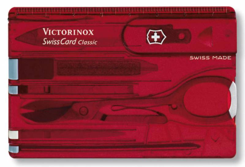 

Мультитул карточка 10 в 1, красный, VICTORINOX SwissCard Classic (0.7100.T), Classic